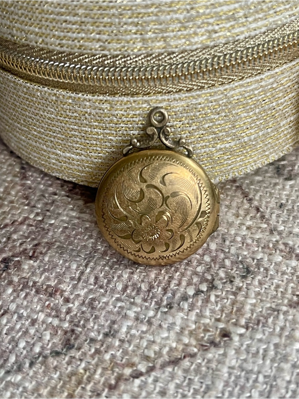 Antique Victorian Floral Gold Filled Locket Pendant